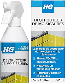 HG Mould Spray, nettoyant efficace contre les moisissures noires, élimine les taches – 500 ml