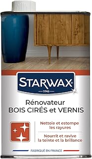 STARWAX Rénovateur bois cirés et vernis pour mobilier intérieur -Nettoie,estompe les rayures et taches - Redonne brillance & Eclat - Nourrit & ravive la teinte d