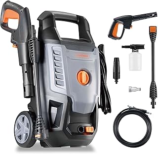 VonHaus Nettoyeur Haute Pression 1600 W – Nettoyeur Haute Pression Portable pour terrasse – Nettoyage au Jet avec Accessoires – Pression d