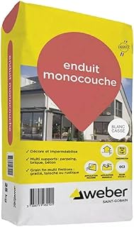 Enduit monocouche de façade extérieur blanc cassé 25 kg - d’imperméabilisation et décoration façades - Weber