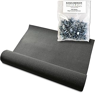 Gartenwelt Riegelsberger V13 Feuille de bitume pour toiture sablée 10 m² avec 100 clous pour toiture 3 x 15 mm
