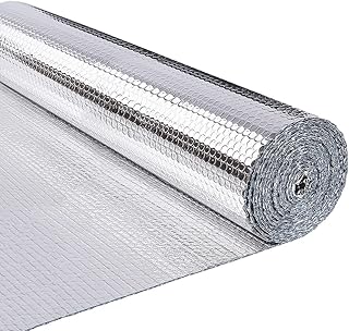VOUNOT® Isolant Thermique en Film Aluminisé a Bulles Double Face 3mm Résistant pour Réflecteur radiateur de Chaleur et Protéger Contre Froid Idéal pour Fenetre, Voiture, Radiateur 1.22x10M