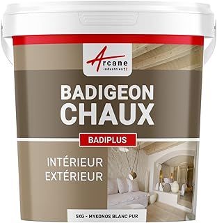 ARCANE INDUSTRIES Badigeon à la Chaux, décoration intérieure, extérieur, Maison : Badiplus - 5 kg (jusqu
