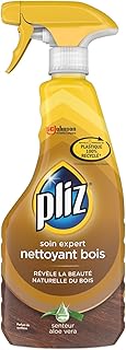 Pliz Soin Expert Nettoyant Bois - Nourrit, Nettoie et Protège les Surfaces en Bois - Senteur Aloe Vera - 100% Plastique Recyclé -1 Pistolet de 502ml