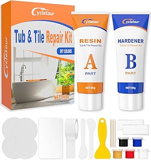 Kit Réparation Baignoire Acrylique Blanc, Kit Réparation Receveur de Douche Résine 160 G Grande Capacité - Possibilité D