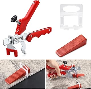 Zawaer Système de Nivellement Carrelage, 2mm d’Aide à la Pose 400 Clips+ 200 Cales 1 Pince pour Aide à la Pose de Carreaux, Kit de Niveleur Carrelage pour le Bricolage et les Professionnels